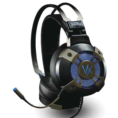Velocilinx VXGM-HS71S-21O-BK 7.1 Surround Sound USB Gaming Headset, Silver  & Black