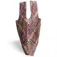 thumbnail image 3 of Geometric Portable Fabric Shopping Tote, Traditional Japanese Chevron with Spirals Blooms Boho Eastern Pattern, Everyday Use Foldable and Study Grocery Market Bag, Multicolor, by Ambesonne, 3 of 4