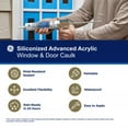 thumbnail image 6 of GE Siliconized Acrylic Advanced Sealant Window & Door, Pack of 1, White 10 fl oz Cartridge, 6 of 13