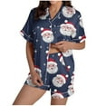 thumbnail image 6 of Censtreet Christmas Pajama Sets for Women 2 Piece Soft Button Down Pj Sets Sleepwear Short Sleeve Loungewear Shorts, 6 of 9