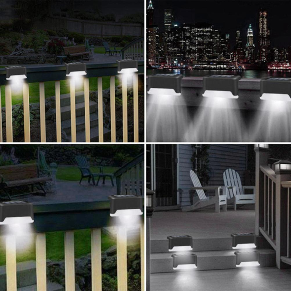 Outdoor Solar Deck Lights Solar Step Lights Waterproof Led Solar Lights  White Light for Outdoor Stairs Fence Yard Patio