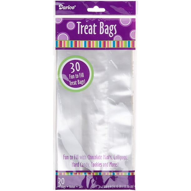 Darice 30Piece Treat Bags, 4 by 9Inch, Clear