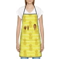thumbnail image 3 of Yiaed Gold Pineapple Print Kitchen Apron with Hand Wipe Pockets,Big Pocket,Aprons for Women with Pockets, Waterproof for Cooking Baking, 3 of 7