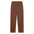 thumbnail image 7 of Hurxie Capris Pants for Women Cotton Linen Sweatpants Casual Summer Straight Wide Leg Loose Drawstring Elastic Trouser Coffee,2XL, 7 of 7