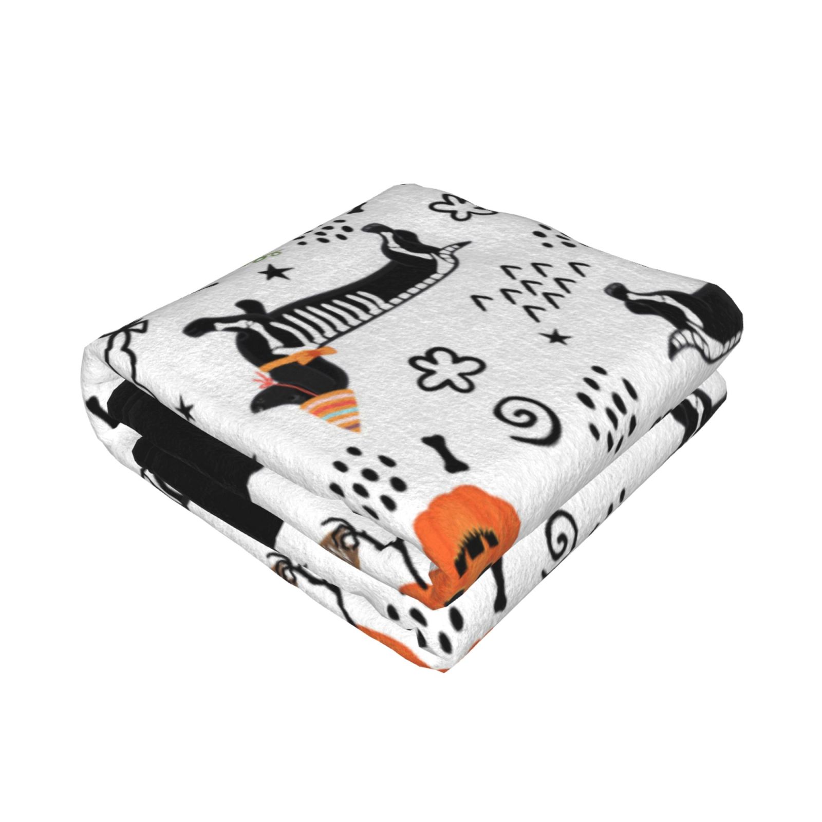 Throw Blanket for Couch - halloween pumpkin dog Soft Comfy Lightweight Cozy Warm Throw Blanket, Fuzzy Plush Flannel Blanket & Throws for Sofa and Bed All Season