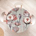 thumbnail image 4 of Ambesonne Floral Vintage Fitted Round Tablecloth, Retro Poppy Flowers, 56"- 60" Diameter, Burnt Sienna Dust Grey, 4 of 5