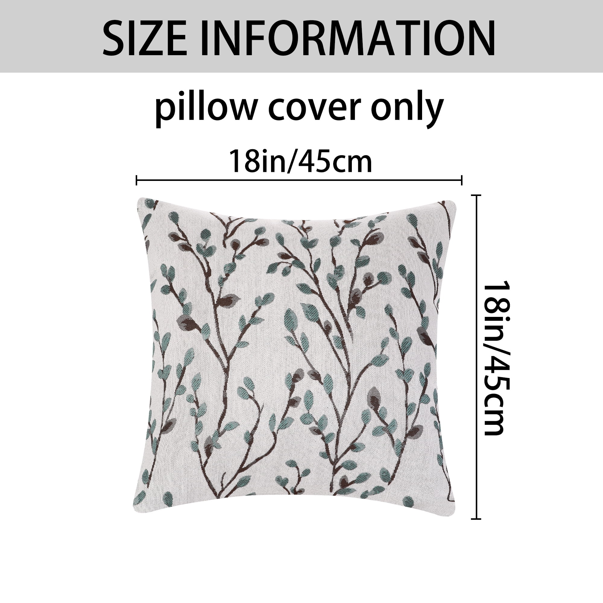 Unique Bargains 4 Pcs Floral Pattern Soft Throw Pillow Covers Blue Flower/Dark Pink