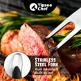 thumbnail image 6 of Tipsee Chef BBQ Tool Set - 4 Piece Grill Set - Barbeque Grilling Accessories: Spatula with Built-in Bottle Opener and Serrated Edge, BBQ Tongs, Fork & Brush, 6 of 7