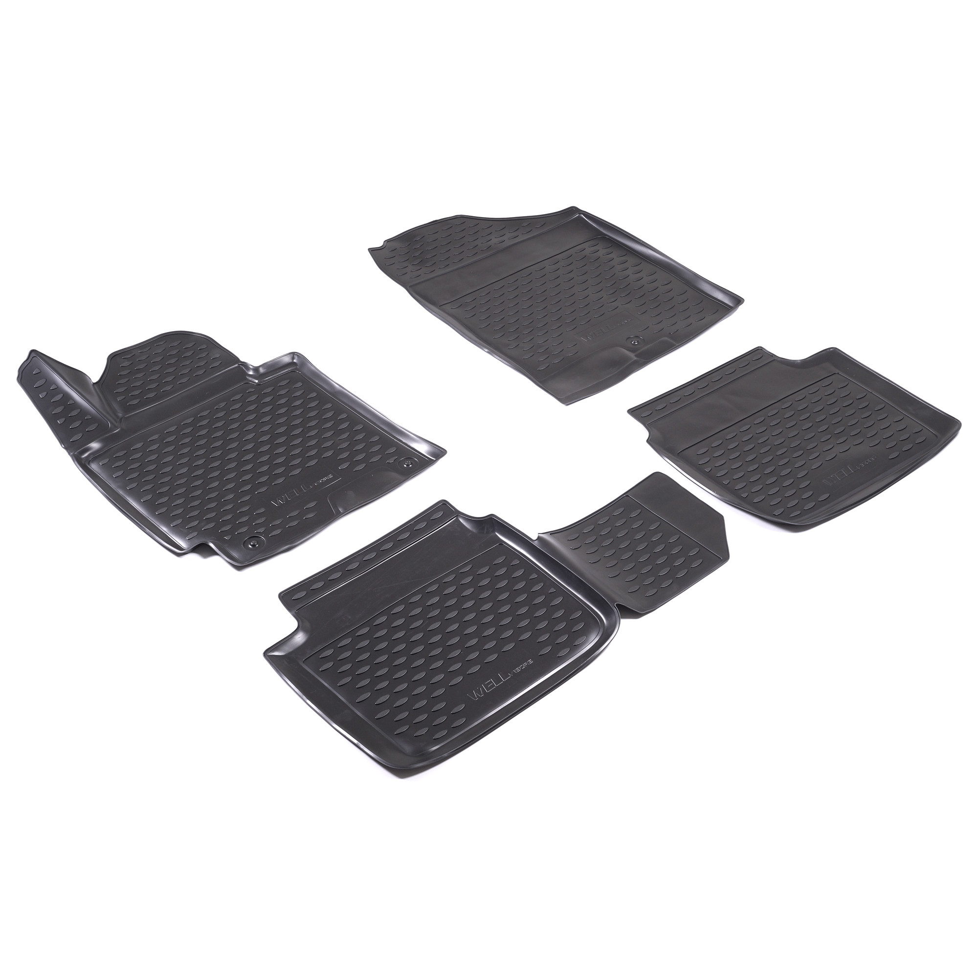 Wellvisors 3D All Weather Floor Liner Lite Black For Hyundai Elantra