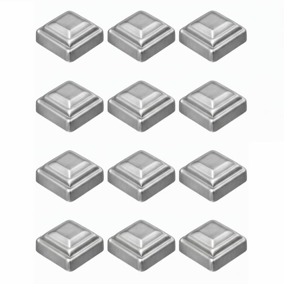 BlinkLLX Post Caps Sliver Pressed Steel Weatherproof 12 Pack 2 Inch