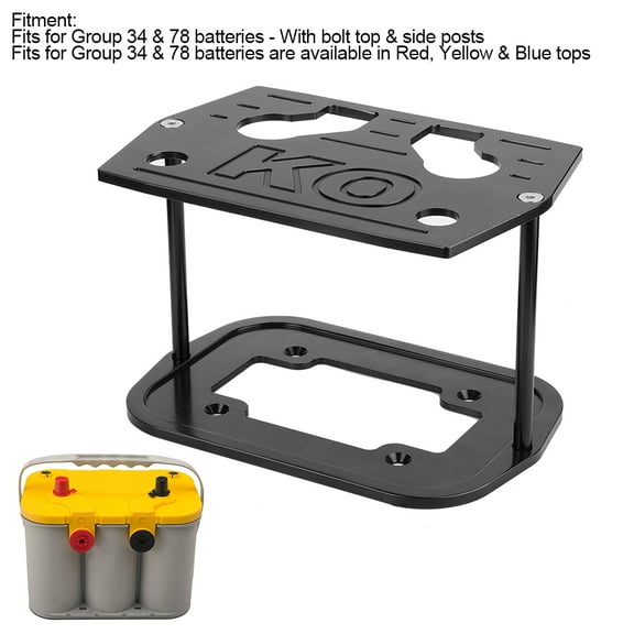 Stainless Steel Battery Tray Hold Down for Optima 34/78 Red Yellow TopBlack