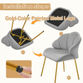 thumbnail image 4 of Yaheetech Modern Velvet Accent Chair with Shell Shaped Backrest & Golden Metal Legs, Light Gray, 4 of 8