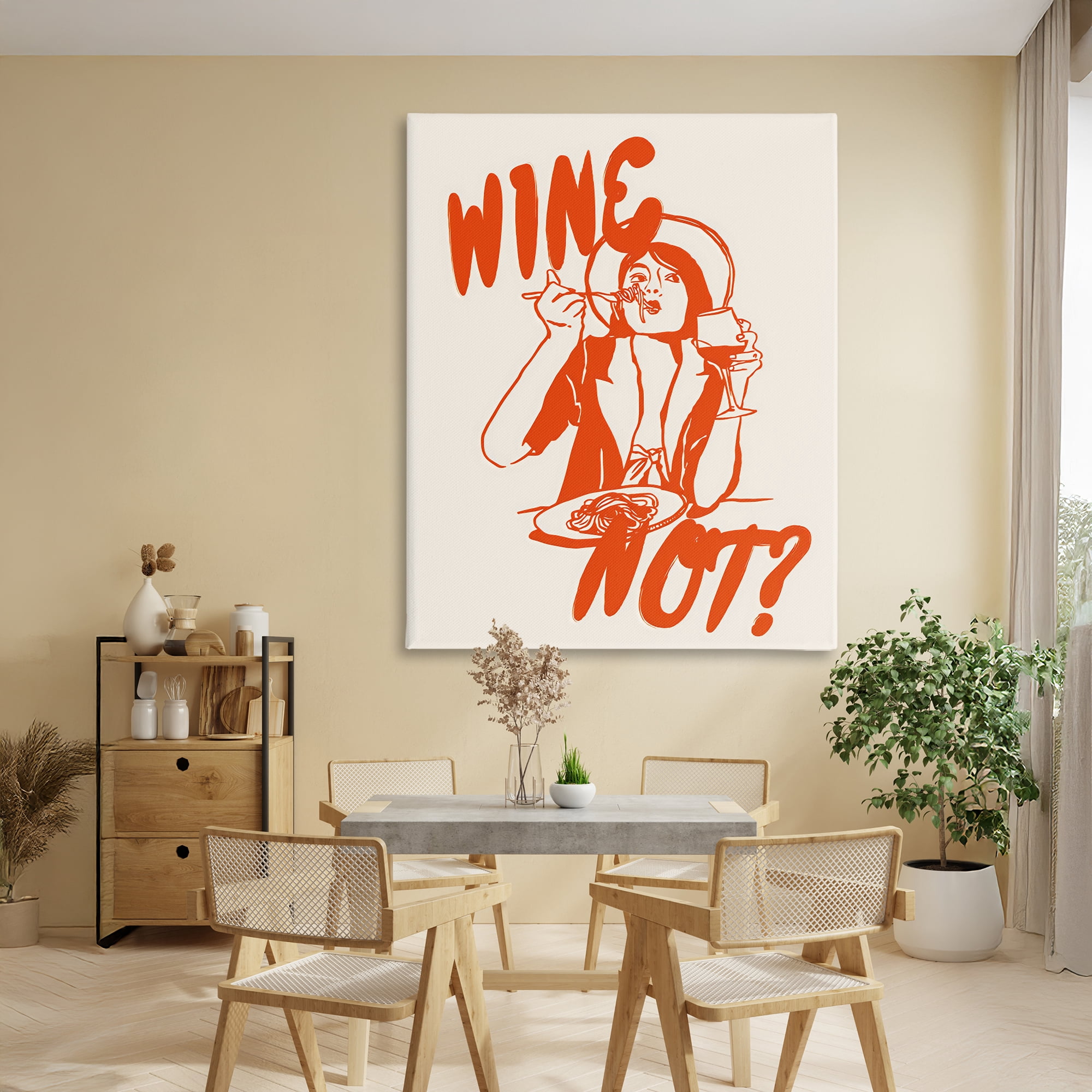 Stupell Industries Wine Not Retro Meal Time Canvas Wall Art, design by The Prints Vibe