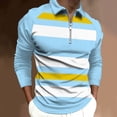 thumbnail image 1 of DPTALR Chemise à Col pour Homme Imprimée Décontractée à Manches Fermeture Éclair Col Rabattu Blouse, 1 of 5