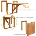 thumbnail image 2 of Sunnydaze Table Pliante d'Extérieur pour Balcon et Rambarde - Construction en Bois Méranti - Brun, 2 of 9