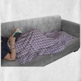 thumbnail image 6 of Geometric Soft Flannel Fleece Throw Blanket, Ornamental Grid Style Arrangement with Triangles Monotone Design, Cozy Plush for Indoor and Outdoor Use, 50" x 60", Purplegrey Pink Bluegrey, by Ambesonne, 6 of 6