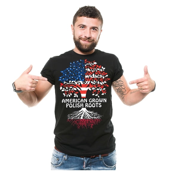American Grown With Polish Roots Shirt Poland USA Shirt Polish Patriotic Tee Poland Flag Tee