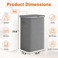 thumbnail image 3 of BGTREND 2Pack Slim Laundry Hamper with Lid 85L Foldable Clothes Basket with Removable Mesh Bag & Handle for Closet Bathroom Bedroom (Gray), 3 of 7