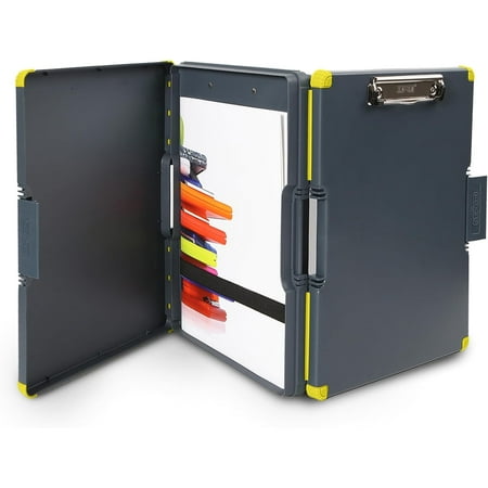 Dexas Duo Clipcase, Double Sided Clipboard Design, 13” x 10”, Gray/Yellow