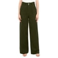 thumbnail image 2 of Womens Casual Wide Leg Corduroy Pants High Waisted Up Down Straight Dress Pant Long Trousers Palazzo Pants Pockets Army Green, 2 of 8