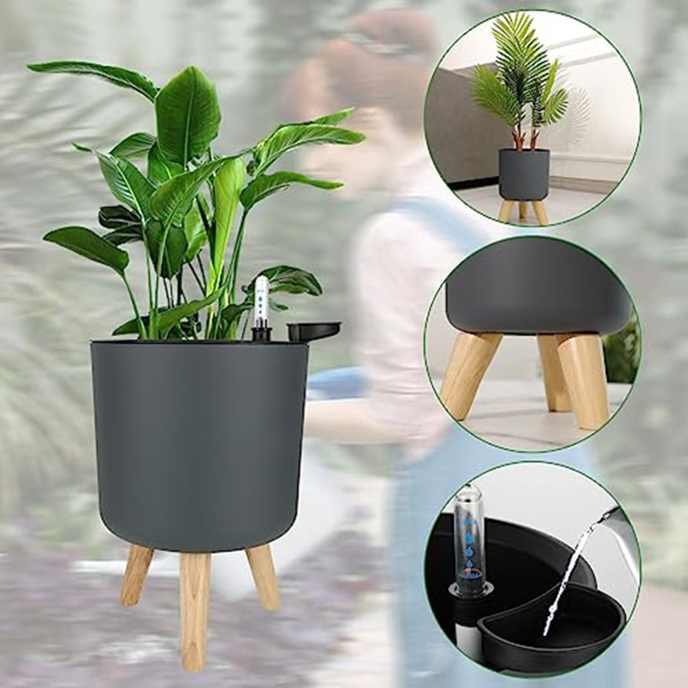 Arkzeo Stylish Indoor Planters Water Level Indicator Easy Maintenance Gardening Pots Modern Garden Design Lightweight Gardening Pots