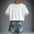 thumbnail image 4 of IWRICH Women's Maple Leaf Printed Short Sleeve T Shirts Casual Loose Fit Crew Neck Tops Fall Stylish Tees, 4 of 4
