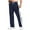 Navy, variant on CQONEPT Men's Jogger Pant Stripe Fleece Lined Casual Sweatpants Drawstring Elastic Waist Trendy Pant with Pockets Navy 2XL