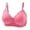 Hot Pink, variant on Women Solid Color Bra Smooth Gathered Underwire Free Bra with Adjustable Three-Hook Back and Side Support for Enhanced Shape 44 Blue