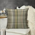 thumbnail image 7 of Tan Beige Khaki Madras Plaid Linen Throw Pillow Covers 18"x18" Decorative Cushion Cases with Hidden Zipper for Sofa, Couch, Bed, Living Room–No Insert Made in USA, 7 of 7