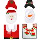 thumbnail image 5 of Papá Noel Cubierta de asiento de inodoro Alfombra Juego de cubierta de tanque Elf Muñeco de nieve Elk Decoraciones navideñas Hogar Baño Noticed JR0857-01, 5 of 7