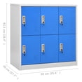 thumbnail image 4 of vidaXL Locker Cabinet Light Grey and Blue 90x45x92.5 cm Steel, 4 of 5