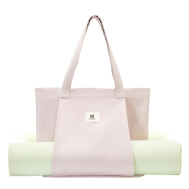 Bolsa de yoga MYQ MOYAQI de lona con bolsillo mate, color rosa