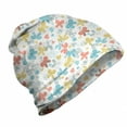 thumbnail image 1 of Doodle Unisex Beanie, Butterflies and Buttons Art, Hiking Outdoors, Multicolor, by Ambesonne, 1 of 1