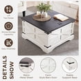 thumbnail image 5 of IFMUST Farmhouse Square Lift Top Coffee Table with Storage, Wood Center Table for Living Room, White, 5 of 6