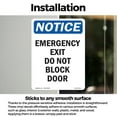 thumbnail image 3 of Emergency Exit Do Not Block Door OSHA Notice Vinyl Decal Label 18 Inch x 12 Inch - 5 Pack, 3 of 6