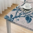 thumbnail image 4 of BANET  Rectangle Tablecloth , Linen Farmhouse Tablecloth Waterproof Decorative Fabric Table Cloth for Kitchen Party Floral Tablecloth for  Table Blue and Grey Tablecloth white, 4 of 7