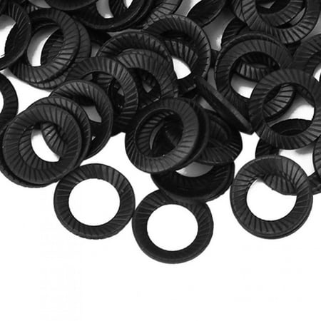 

YLSHRF Washer Set Lock Washer 100pcs M4 Steel Ribbed Lock Washer Spacers Washers Anti-skid Gaskets With Double-sided Ridges