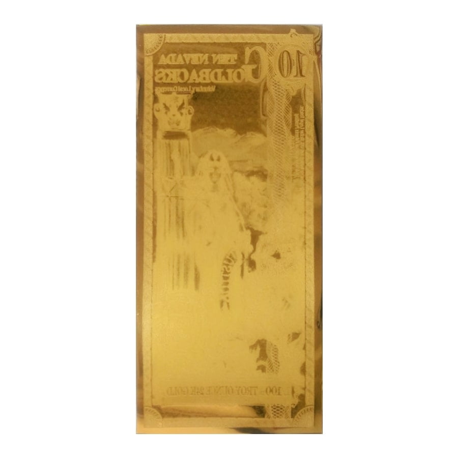 10 Nevada Goldbacks 1/100 oz 24K Gold Foil Aurum Note