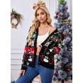 thumbnail image 6 of Christmas Sweaters for Women Cute Fuzzy Funny Wintertime Holiday Parties Knitted Casual Cardigan Sweater, 6 of 8