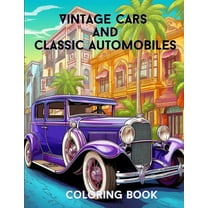 Vintage Cars and Classic Automobiles: Coloring Book, (Paperback)