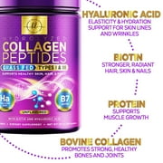 Collagen Peptides Powder 20G Per Serving - Grass Fed Hydrolyzed Collagen Powder Type I & III with Hyaluronic Acid & Biotin For Women, Unflavored - Hair, Skin, Nails & Joint Support - 28 Servings