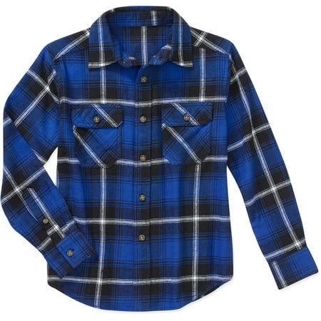 Boys' Long Sleeve Flannel Shirt - Walmart.com