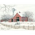 thumbnail image 3 of Jacobs, Cindy 14x12 Black Modern Framed Museum Art Print Titled - Winter Barn with Windmill, 3 of 5
