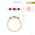 thumbnail image 5 of ANGARA Natural Half Eternity Five Stone Ruby and Diamond Wedding Band in 14K Rose Gold for Women (Size-2.8mm) | July Birthstone, Birthday, Anniversary, Jewelry Gift for Women | Natural Ruby Ring, 5 of 10