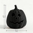 thumbnail image 3 of Handcrafted Black Woven Seagrass Pumpkin Halloween Decor- Jack-O'-Lantern Candy Basket Decor for Tabletop LED Lights, Modern Farmhouse Fall Decoration, 3 of 7