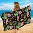 thumbnail image 4 of Garronmavis Tropical Floral Butterfly Car Seat Towel Cover 1 PC Sweat Stain Resistant Breathable with Storage Bag Multi-Functional Universal Fit for Cars SUVs Trucks Sedans Vans Post Workout Use, 4 of 9