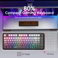 thumbnail image 4 of L400 75% Wireless Gaming Keyboard, Bluetooth & 2.4G Dual Mode, Quiet Mechanical Feel, RGB Backlit, Volume Knob, Long Battery Life, 24-Key Anti-Ghosting for PC/Mac (Black), 4 of 9