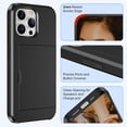 thumbnail image 2 of Phone Case Compatible with iPhone 15 Pro Max Wallet Case with Credit Card Holder ID Card Slot Shockproof Hard PC TPU Slide Flip Protective Cover for 15 Pro Max 6.7 inch(Black), 2 of 12