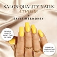 thumbnail image 4 of Uñas postizas adhesivas JOYVVEW medianas largas cuadradas amarillo 24 piezas, 4 of 7