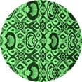 thumbnail image 1 of Ahgly Company Indoor Round Abstract Emerald Green Modern Area Rugs, 4' Round, 1 of 4